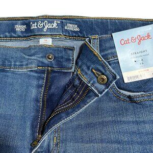 Cat & Jack Boys’ Relaxed Straight Jeans - Light Blue 16 NWT